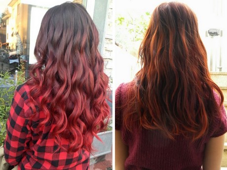 Capelli castani con shatush rosso