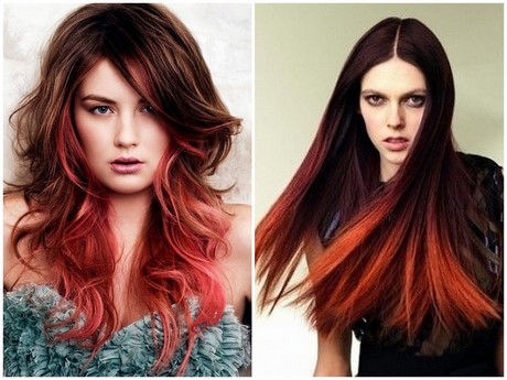 Capelli castani con shatush rosso