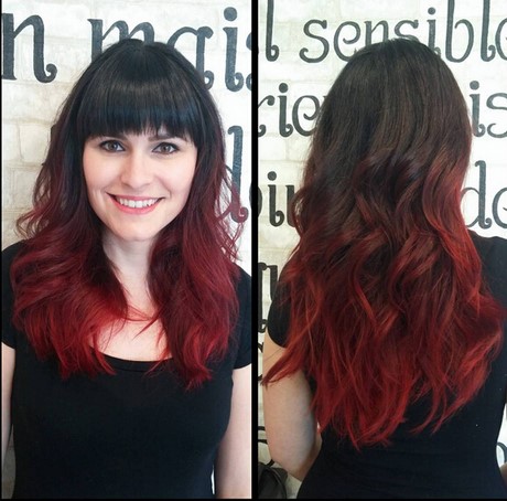 Capelli neri con shatush rosso