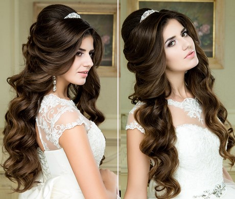 Acconciature sposa capelli lunghi con diadema