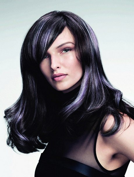 Biondi riflessi castano tinture smoll Ciocche bianche su capelli neri