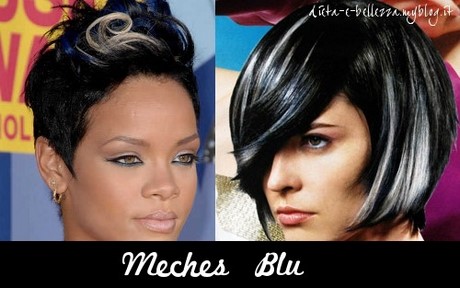 Meches rosse su capelli neri