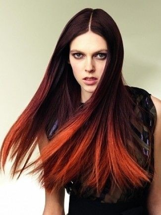 Capelli neri shatush rosso