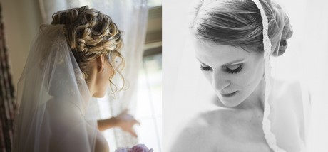 Acconciature sposa capelli raccolti con velo