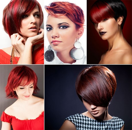 Meches rosse su capelli neri immagini