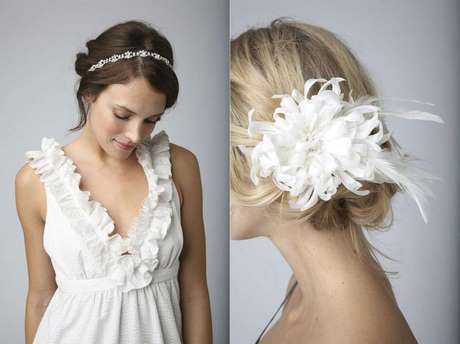 Raccolto sposa capelli corti